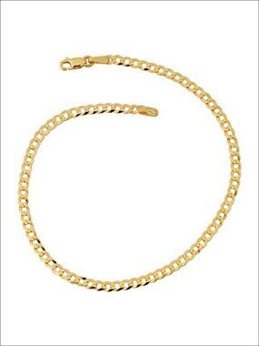 10k Yellow Gold 2.7mm Curb Chain Bracelet Lobster Claw 7 inch